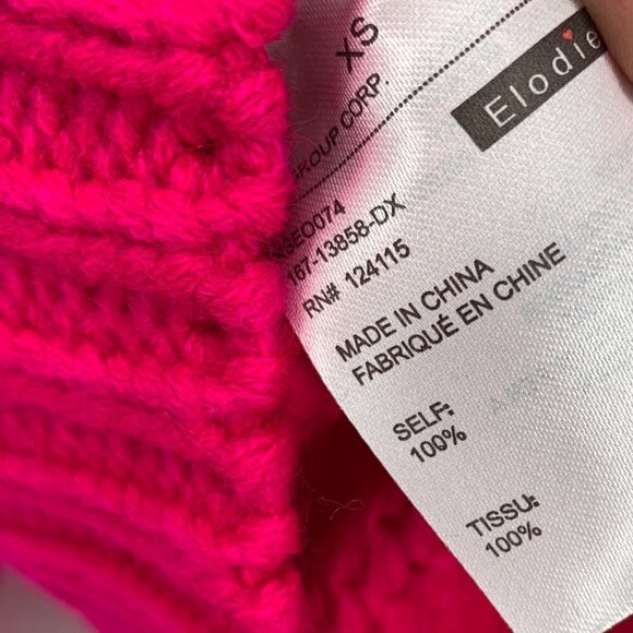 NWT Elodie Chunky Knit Colorblock Crew-Neck Pullover Sweater Blue/Pink Womens XS - Picture 7 of 7